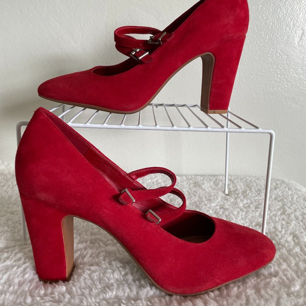 Gianni Bini, Red Suede, Mary Jane Pumps, Size 11